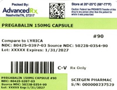 Pregabalin 150mg #90 (Pregabalin 150mg 80425 0397 03)